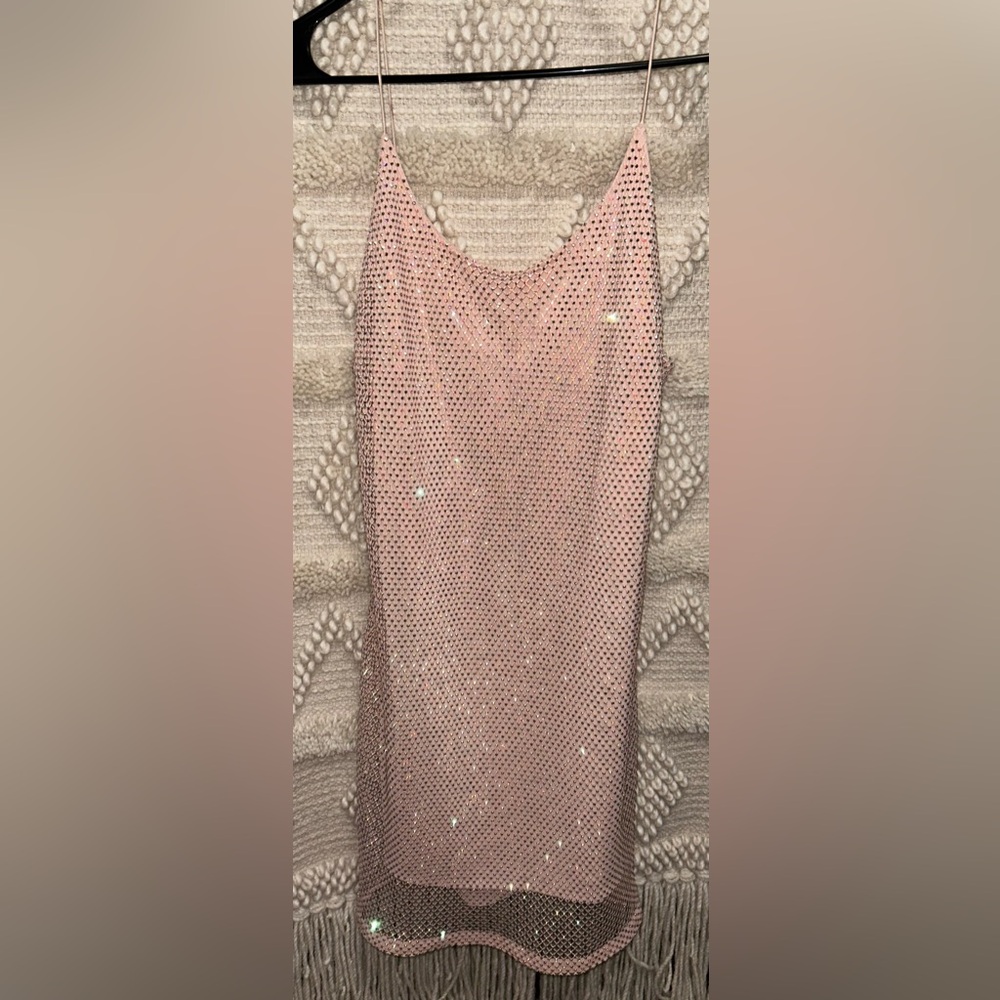 Alice + Olivia Mesh Rhinestone Dress